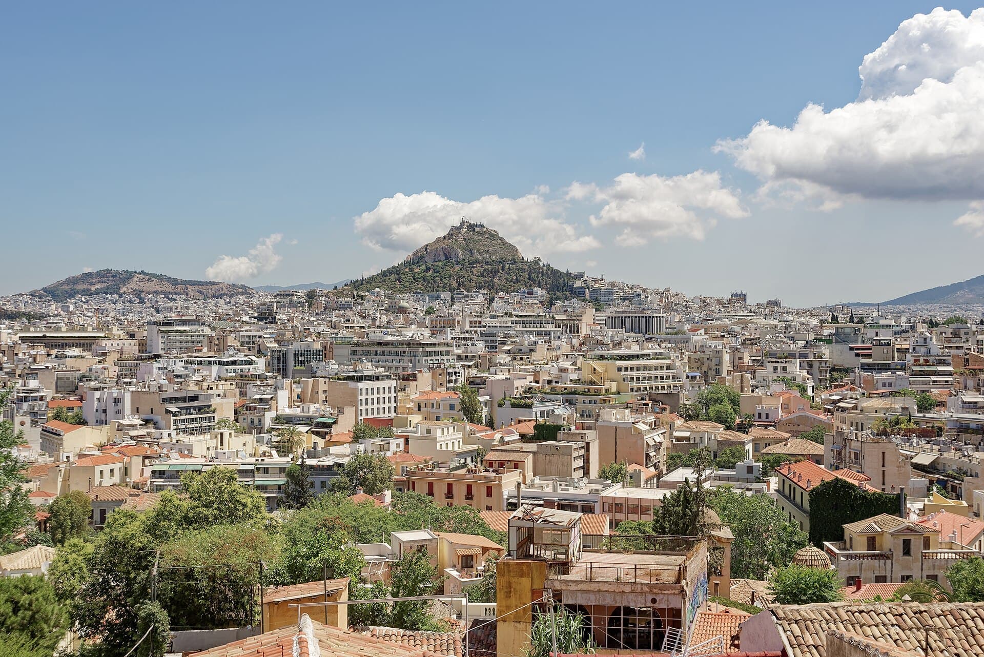 Athens and Lycabettus seen from Anafiotika