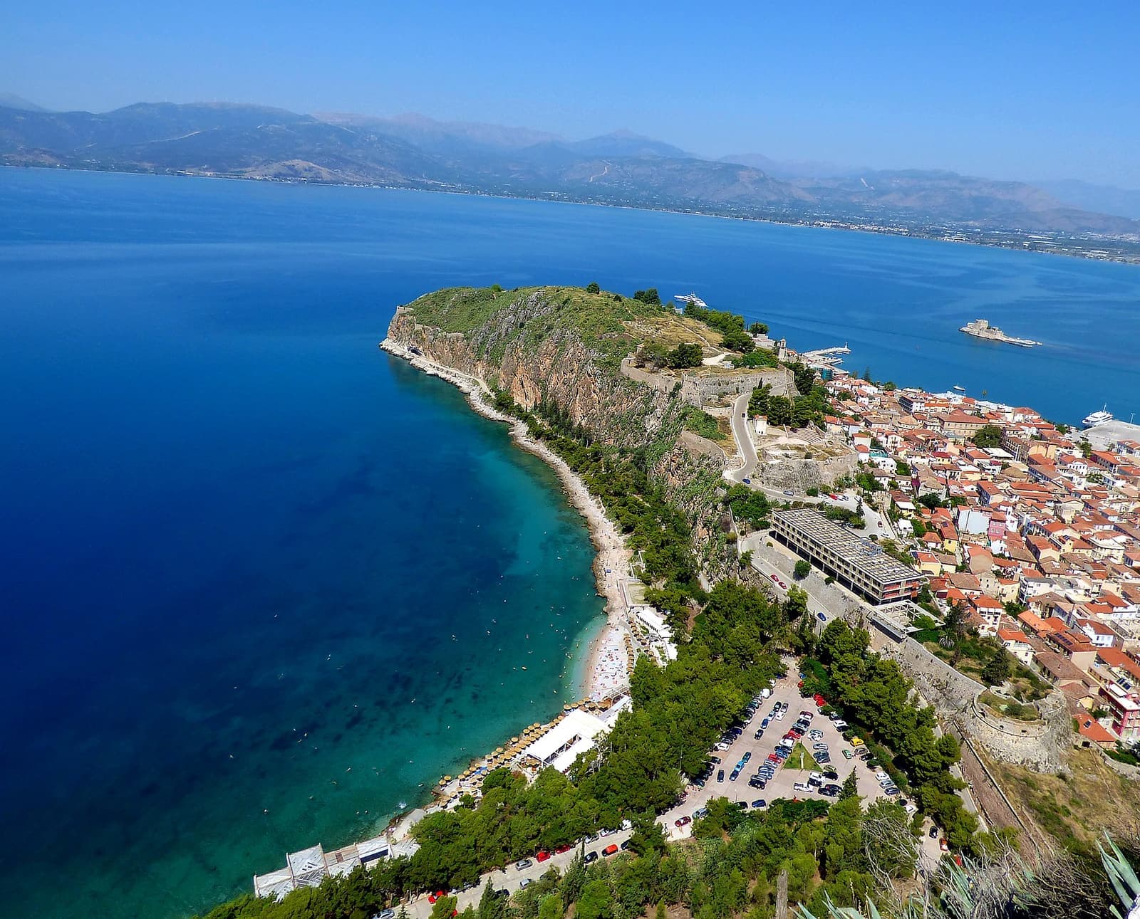 Nafplio and the Palamidi fortress from the air