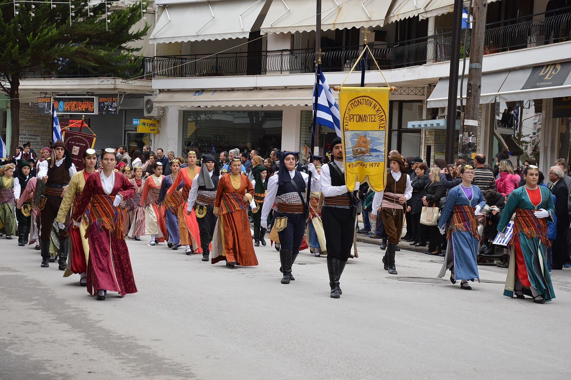 Pontic costumes in a parade for the national holiday