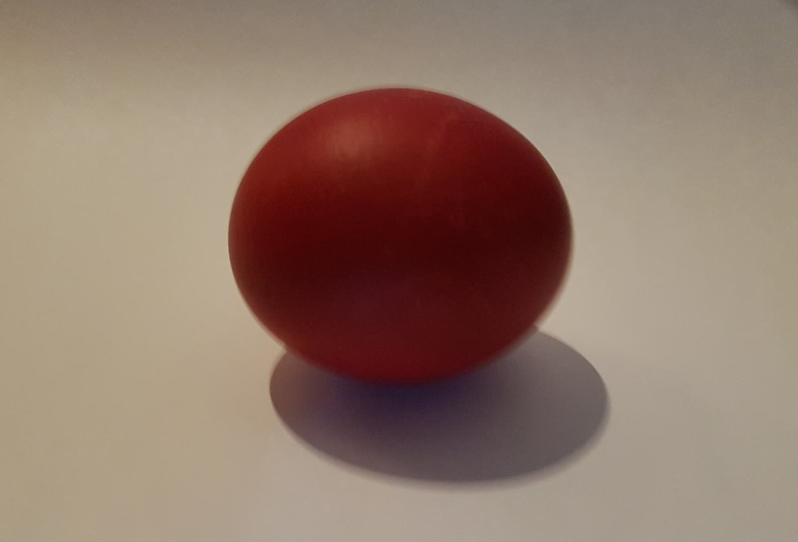 A red-dyed Easter egg