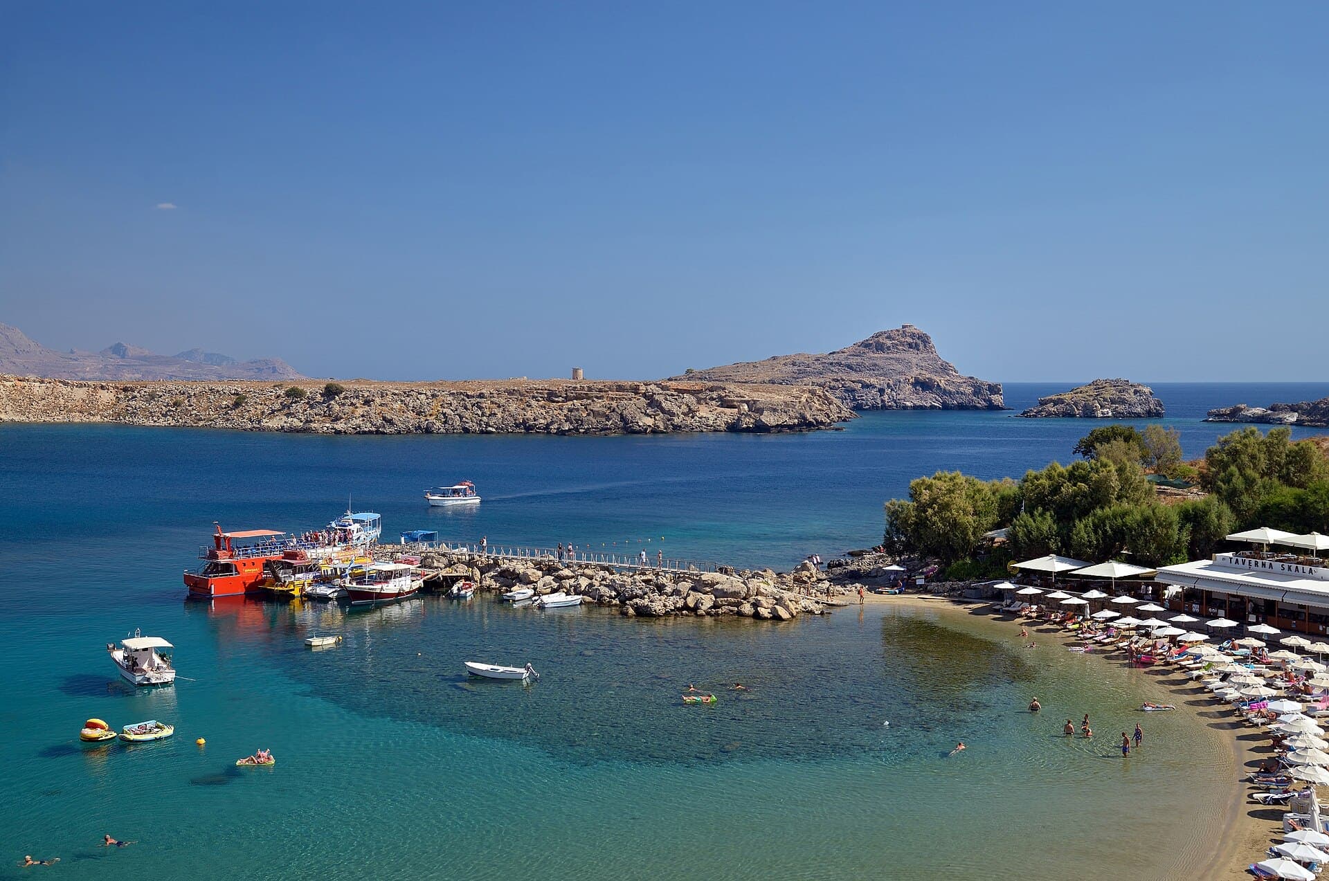 The bay of Lindos on Rhodes