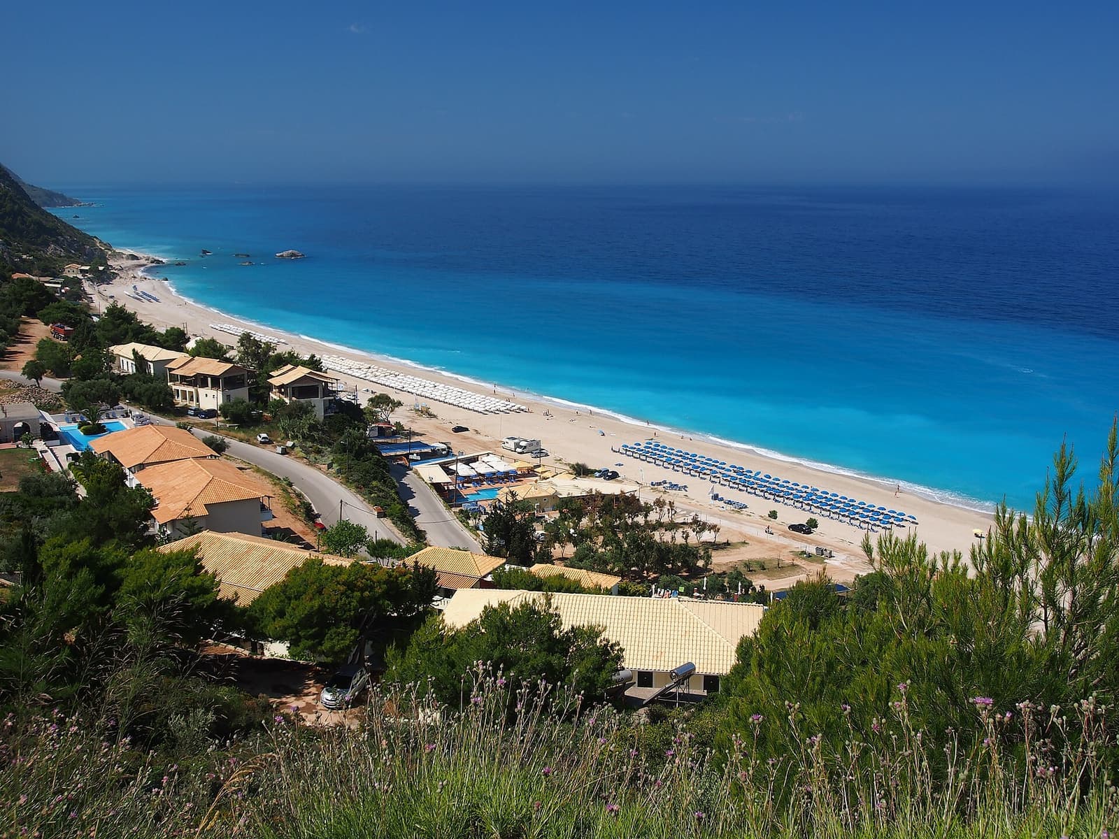 Kathisma beach on Lefkada from above