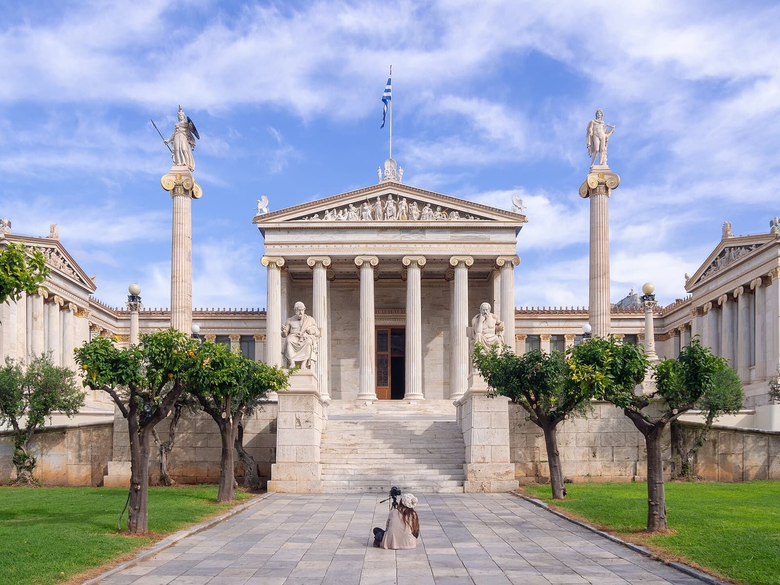 The Academy of Athens with its columns of Athena and Apollo